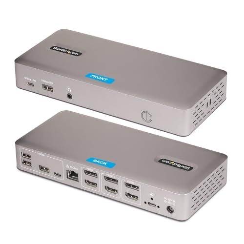 StarTech USB4 Driverless Dock, Triple 4K 60Hz, HDMI or DP, 100W, 2.5GbE - size: Triple Monitor, style: Triple 4K60 USB4