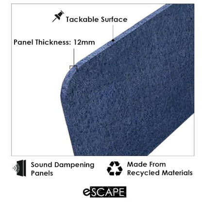 Freestanding Acoustic Desk Divider with Mount | Eco-Friendly Privacy Screen Panel | Noise Reducing Desk Partition | Tackboard Option & Easy to Install | Made from Recycled Plastic | Blue - 18" X71" - color: Blue, size: 18" X 71"