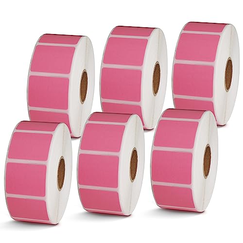 BETCKEY - 1.25" x 1" (32 mm x 25 mm) Thermal Labels, [6 Roll/Pink] - color: Pink, size: 1.25 in x 1 in
