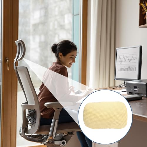 uxcell Office Chair Pillow Cover, Office Chair Headrest Attachment Removable Headrest Protector for Home Desk Computer Chairs, Beige - color: Beige