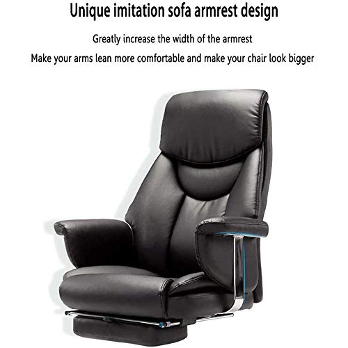 Executive Office Desk Chair with Footrest High Back Extra Padded Leather Swivel Computer Chair Comfortable Business Task Chair for Adults