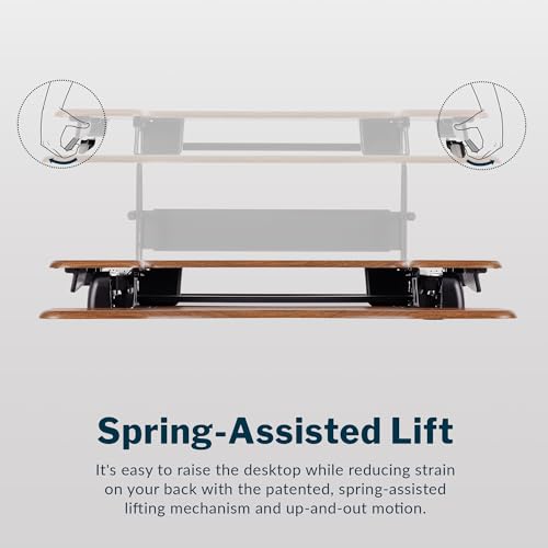 Vari Pro Plus 36 Standing Desk Converter – Spring-Loader Lift – Walnut - color: Walnut