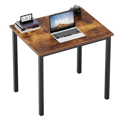 Need Small Computer Desk for Home Office 31.5 Inch Gaming Desk Retro - color: Rustic Brown & Black Frame, size: 31.5x23.6 inch