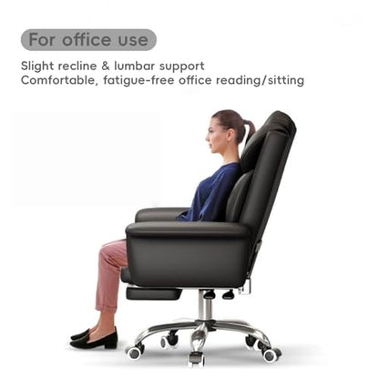 Office Chair with Foot Rest, Ergonomic Executive Office Chair with Foot Rest & Arms - 140° Full Recline, 360° Silent Swivel, Comfy High Back Design for Home & Office Work, Black