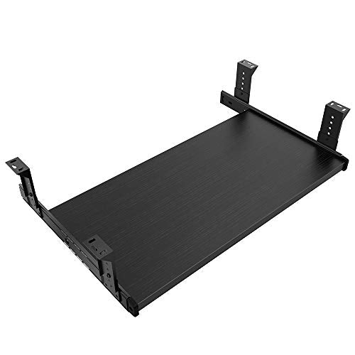 FRMSAET Office Product 20/24/30 inch Keyboard Drawer Tray(20 in, Black) | Heavy Duty Wood Pull-Out Under Desk Computer Platform Sliding Drawer Suits with Adjustable Height Slides, Save Space - color: Black, size: Small
