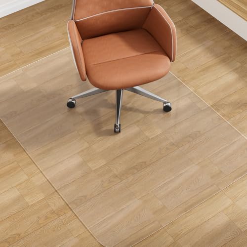 53" X 45" Office Chair Mat for Hardwood Floor, PVC Clear Desk Chair Mat for Hard Floors - Can't be Used on Carpet - size: 45" x 53" for Hard Floor