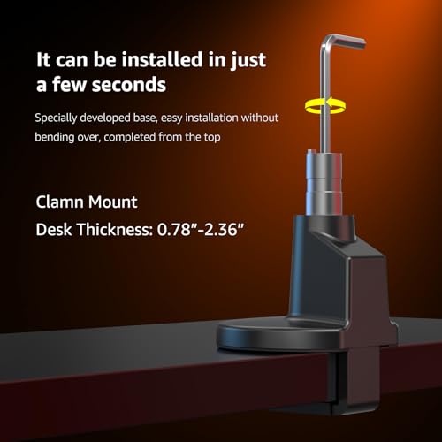 Monitor Arm Stand, 24 to 43 Inch Single Monitor Mount, C Clamp Only, Mechanical Spring Desk Mount, Holds 6.6-26.4 lbs, Fit 75x75/100x100 VESA,(Black)