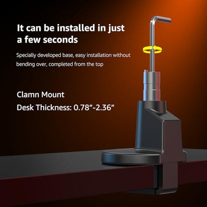 Monitor Arm Stand, 24 to 43 Inch Single Monitor Mount, C Clamp Only, Mechanical Spring Desk Mount, Holds 6.6-26.4 lbs, Fit 75x75/100x100 VESA,(Black)