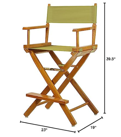 Casual Home 24" Director's Chair Honey Oak Frame-Olive Canvas - color: Honey Oak Frame/Olive Canvas, size: 24" - Counter Height, style: Honey Oak Frame
