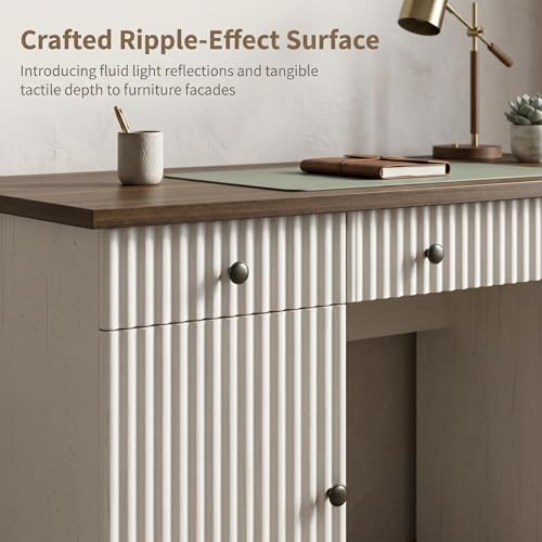 Garvee 60" Office Desk with Charging Station for Home Office, White - color: White, size: 21.6"D x 60"W x 30"H