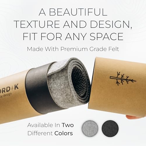 Nordik Felt Desk Mat - Large Felt Desk Pad - Marle 35 x 17 inches | Premium Desk Matt for Desktop, Full Desk Keyboard Mouse Pad, High Quality Felt and Non-Slip Rubber Liner for Home and Office - color: Marle
