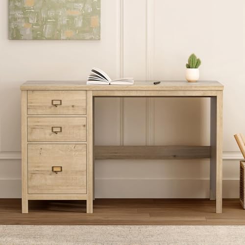 47" Executive Desk with File Drawer, Farmhouse Home Office Desk with Storage Drawer Wood Computer Writing Desk for Study Office, Light Oak - color: Light Oak, size: 21.65"D x 47.2"W x 29.9"H