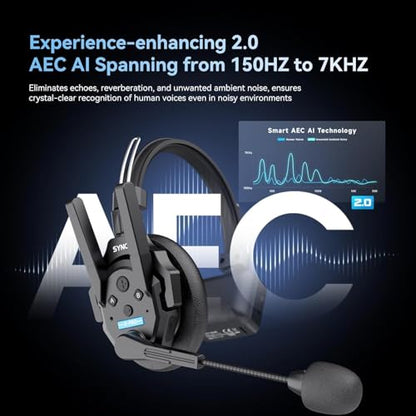 SYNCO Xtalk XPro2 Wireless Intercom Headset System for 2 Users, 500m | Full-Duplex Talk for 2 Users, ENC 2.0, Dual Antennas, 500m Range, 24-Hour Replaceable Battery and 3.5mm Monitoring - size: 2 PCS