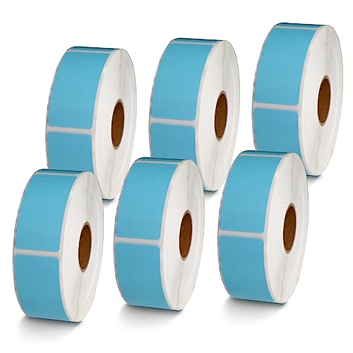 BETCKEY - 1" x 2" (25 mm x 51 mm) Thermal Labels, [6 Roll/Light Blue] - color: Blue, size: 1 in x 2 in