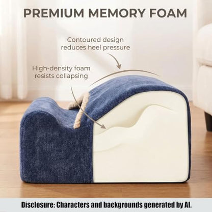 Keep Warm Foot Stool Foot Rest for Under Desk At Work | Office Footrest with Warm Feet Pocket,Ergonomic Under Deskfoot stool Stool for Office Chair & Back &Pain Relief blue+ - color: Blue+