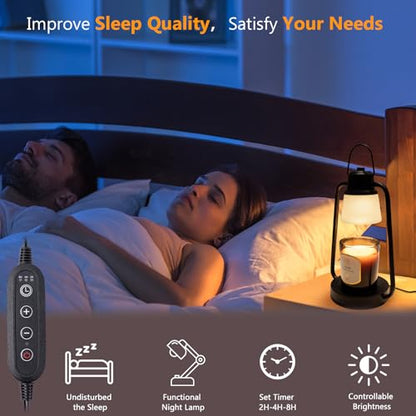 Candle Warmer Lamp with Timer Dimmer - Birthday Gifts for Women Men - color: Black Classic