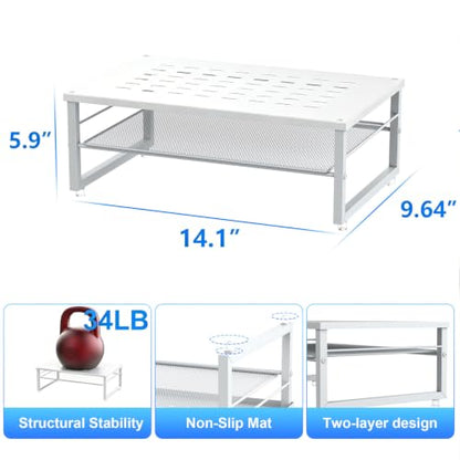 gianotter 2-Tier Metal Monitor Stand Riser - color: White
