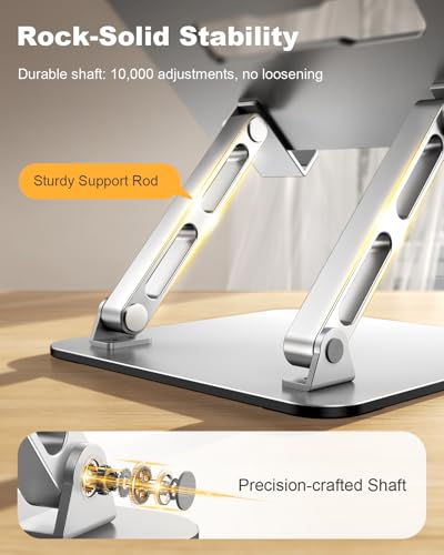 RIWUCT Laptop Stand for Desk Adjustable Height, Ergonomic Laptop Riser