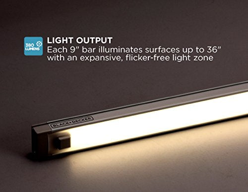 PureOptics LED Under Cabinet Kit with Motion Sensor, Dimmable Kitchen Accent Lights, Tool-Free Install, Cool White 4000k, 9" Length, 9", (LEDUC9-1CK) - color: Cool White, size: 9" 1-Bar Kit