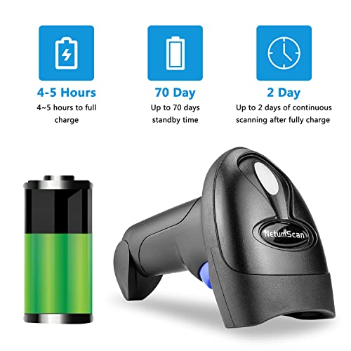 NetumScan 3-in-1 Bluetooth 1D Barcode Scanner,2.4G Wireless,USB CCD Reader - style: Bluetooth+2.4G Wireless-Black