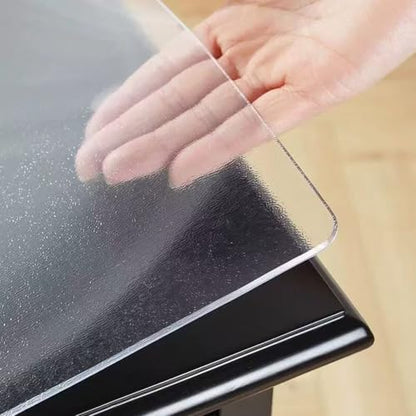Frosted PVC Desk Pad Mat 12x36 Inch Crystal Table Cloths Rectangular Vinyl Desk Pad Waterproof PVC Plastic Table Cover for Dining TV Table Dresser Night Stand Computer Writing - color: Frosted 1.5mm, size: 12" x 36"