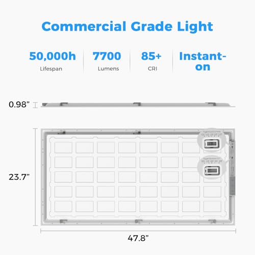 2x4 LED Flat Panel Light 6PACK, 7700 Lumens, 0-10V Dimmable, 30-70W | 3000K-4000K-5000K-5700K-6500K Adjustable, 120-277V Recessed Drop Ceiling Light for Office, School, Commercial Use