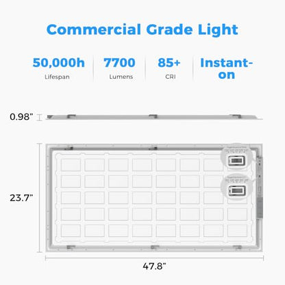 2x4 LED Flat Panel Light 6PACK, 7700 Lumens, 0-10V Dimmable, 30-70W | 3000K-4000K-5000K-5700K-6500K Adjustable, 120-277V Recessed Drop Ceiling Light for Office, School, Commercial Use