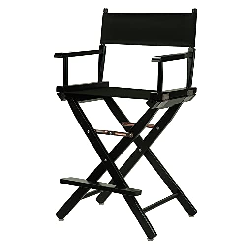 24" Director's Chair Black Frame-Black Canvas - color: Black Frame/Black Canvas, size: 24" - Counter Height, style: Black Frame