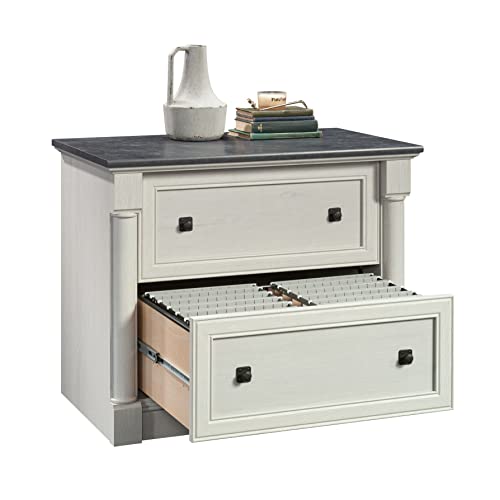 Sauder Palladia 2 Drawer File Cabinet, Lateral Filing Cabinets for Home Office, Hanging File Folders Organizer, Interlocking Drawers, in Glacier Oak Finish - color: Glacier Oak