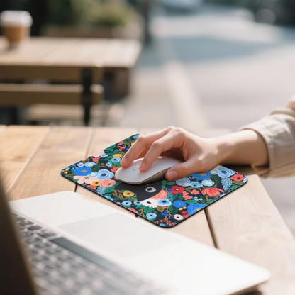Mouse Pad for Desk with Stitched Edge, Premium Cute Washable Mouse Pads. Computer Mousepad with Non-Slip Rubber Base, Mousepads for Laptop, 9.25x7.75x0.12 inch (Meow Blooms) - color: Meow Blooms