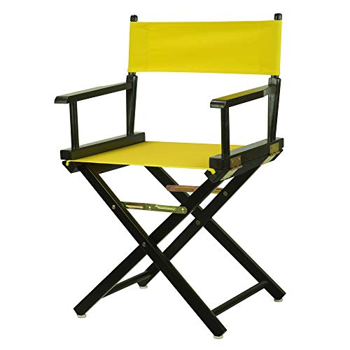 Casual Home 18" Director's Chair Black Frame-Yellow Canvas - color: Black Frame/Yellow Canvas, size: 18" - Classic Height, style: Black Frame