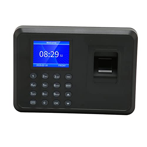 SaditY Fingerprint Time Clock, Intelligent Biometric Fingerprint Password Attendance Machine, Employee Checking in Recorder with 2.4 Inch Display for Office, Factory, Hotel, School