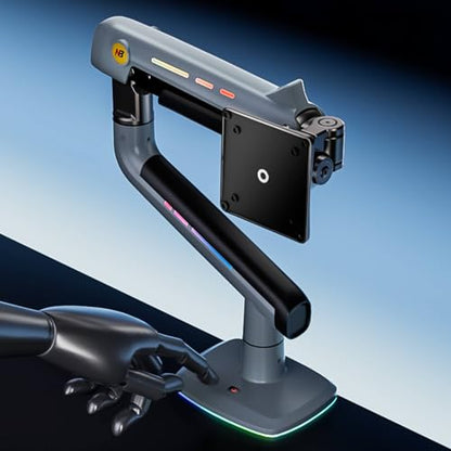 NB Gaming Monitor Arm or for 32 to 60 Inches Screen, Load up to 20 kg, VESA 75/100, RGB-Light, Heavy Duty, Multi Angle Adjustable, Premium Aluminum, Lake Blue - color: Lake Blue