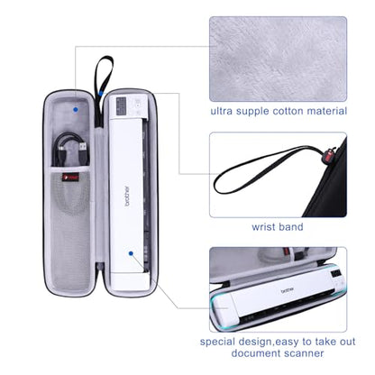 XANAD Hard Case for Brother DS-640 / DS-940DW/DS-740D / DS-720D/Doxie Go SE Duplex Compact Mobile Document Scanner(Light Gray) - color: Grey