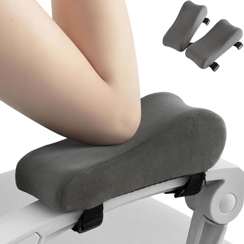 xiaomubiao Armrest Cushion for Office Chair (Set of 2), Memory Foam Chair Arm Rest Support Pads, Elbow Pressure Relief Armrest Cushion for Gaming Chair with Non-Slip Straps, Washable Cover