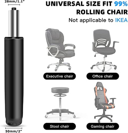 Omyoffice 2.5 Inch Office Chair Gas Lift Cylinder Replacement, Black | Heavy Duty 1000 lbs Hydraulic Pneumatic Piston, Universal Fit Most Office, Desk, Gaming Chairs, Fix Sinking - size: 2.5 inch