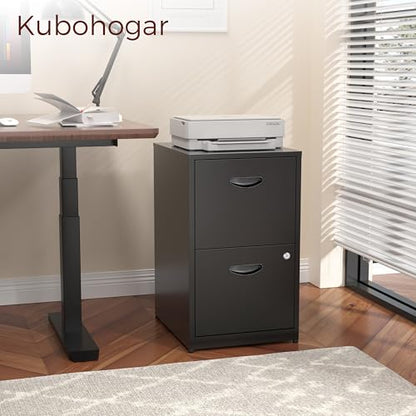 2 Drawer File Cabinet with Lock, Metal Filing Cabinet for Office | Small File Cabinets for Home Office, Under Desk Vertical File Cabinet Fit Hanging Files, Letter & A4 Documents - color: Black, style: 2 Drawers-Light Duty