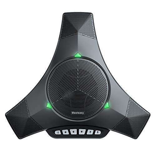 MVOICE8010EX-B Conference Speaker Microphone, 360° &16ft Voice Pickup Range/Noise Reduction/Echo Cancellation/USB Bluetooth Speakerphone w/2 Expandable Mic for 12 People Big Meeting Room