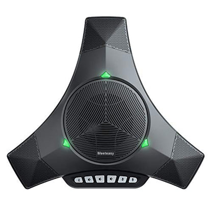 MVOICE8010EX-B Conference Speaker Microphone, 360° &16ft Voice Pickup Range/Noise Reduction/Echo Cancellation/USB Bluetooth Speakerphone w/2 Expandable Mic for 12 People Big Meeting Room