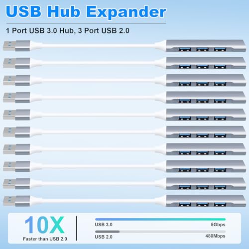 10-Pack USB Hub Port Splitter: 4-Port USB Port Expander - size: 10-Pack