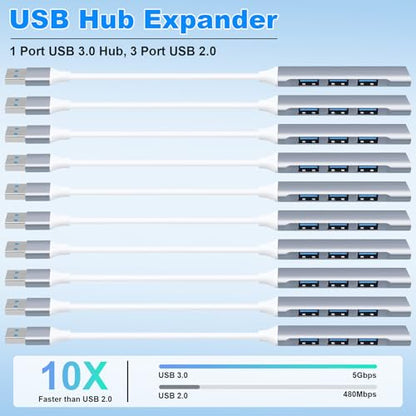 10-Pack USB Hub Port Splitter: 4-Port USB Port Expander - size: 10-Pack