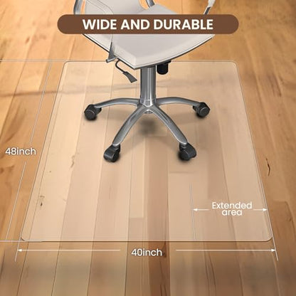 Office Chair Mat for Carpet and Hardwood Floor, 48"x40" Heavy Duty (0.14" Thick) Flat Shipping, Computer Desk Chair Mat - size: 48“x40”×1/7“(1Pack)