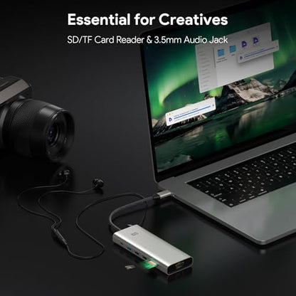 USB C Docking Station Dual Monitor Adapter for Dell HP, Laptop Docking Station 3 Monitors Quad Display USB C Hub Dongle to 4K HDMI+DP,2 USB2.0,100W PD,2.5G Ethernet,12 in 1Dock for Lenovo,Surface