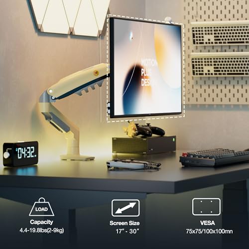 Monitor Mount,Fits 17-30" or Bigger Computer Monitors(Within 19.8lbs), Adjustable Stand with Tilt Rotation Swivel Function, Desk Mount F80 Series (Lava Yellow) - color: Lava Yellow