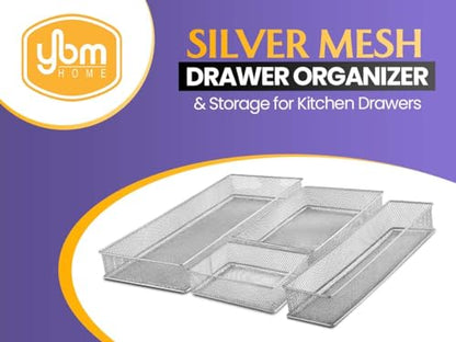 Ybm Home Silver Mesh Drawer Cabinet and or Shelf Organizer Bins, School Supply Holder Office Desktop Organizer Basket 1594s (1, 3x6x2 Inch) - size: 3x6x2 Inch
