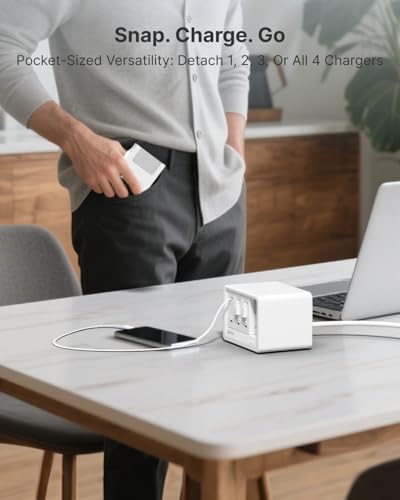 Gitryin 12-in-1 Desktop Charging Station, 160W USB Retractable GaN Charger - size: With 4 Type-C Chargers