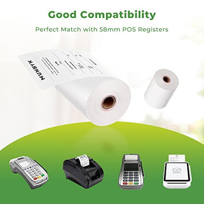 MUNBYN 2 1/4" X 85' Thermal Receipt Paper (20 Rolls) Cash Register Paper Rolls Fits for Most Credit Card Terminals, Verifone VX510 VX570 FD50 T4220, BPA Free - size: 2 1/4" x 85', style: 20 Rolls