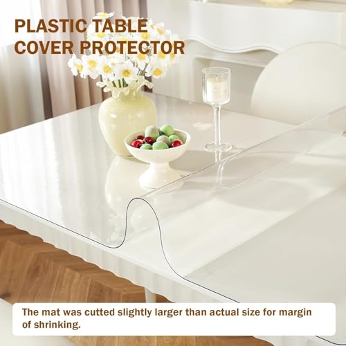 Royhom Clear Table Protector 48 x 14 Inch, 1.5mm Plastic Table Cover - color: Clear 1.5mm, size: 14" x 48" (Rectangular)