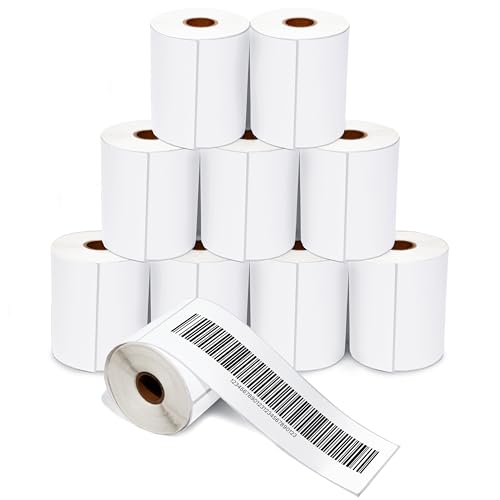 4" X 10" Direct Thermal Labels (1600 Count, 10 Rolls) | Extended Shipping Labels and Barcode Stickers for Warehouse Carton Relabeling - Compatible With Zebra and Rollo Printers - size: 4" X 10"