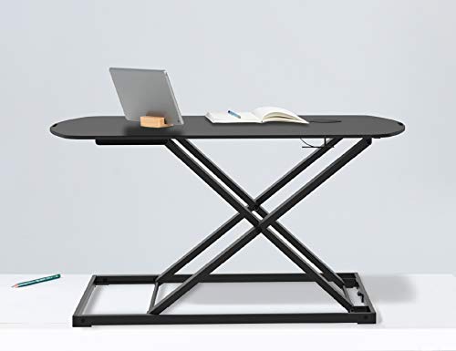Bostitch Office Sit Stand Desk Converter, Height Adjustable Workstation Riser, Includes Wireless Charging Pad, Black (STND-3122BK) - style: Sit-Stand